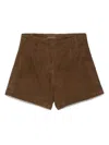 The Frankie Shop Lise High Waist Suede Shorts In Brown