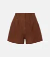 The Frankie Shop Lise Suede Shorts In Brown