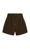 The Frankie Shop Lise Suede Shorts In Green