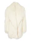 The Frankie Shop Liza Faux Fur Coat In White