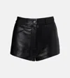 The Frankie Shop Loen High-rise Leather Micro Shorts In Black