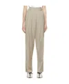 The Frankie Shop Gelso High-rise Pleated Woven Trousers In Gray