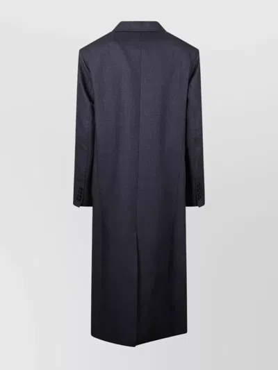 The Frankie Shop Long Plaid Coat Notched Lapel In Black