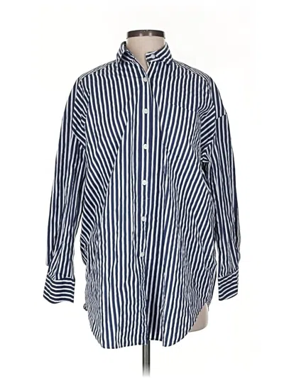 Pre-owned The Frankie Shop Long Sleeve Button Down Shirt In Blue