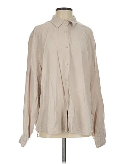 Pre-owned The Frankie Shop Long Sleeve Button Down Shirt In Tan