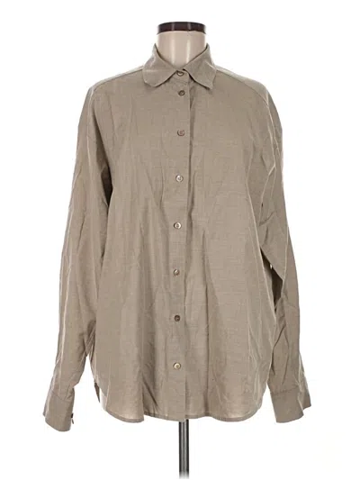 Pre-owned The Frankie Shop Long Sleeve Button Down Shirt In Tan