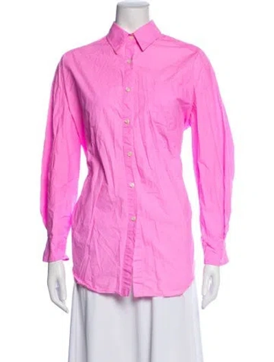 Pre-owned The Frankie Shop Long Sleeve Button-up Top In Pink
