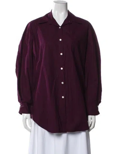 Pre-owned The Frankie Shop Long Sleeve Button-up Top In Purple