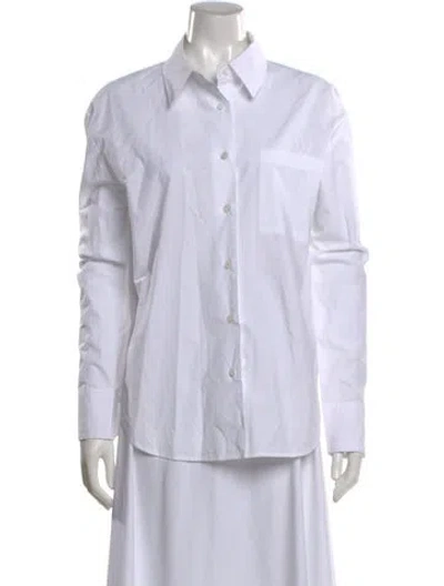 Pre-owned The Frankie Shop Long Sleeve Button-up Top In White