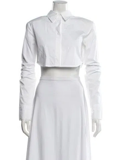 Pre-owned The Frankie Shop Long Sleeve Crop Top In White