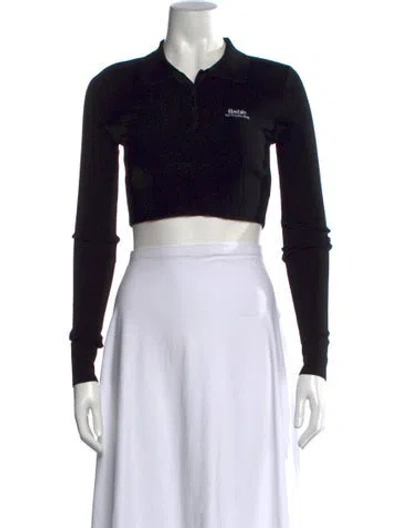 Pre-owned The Frankie Shop Long Sleeve Polo W/ Tags In Black