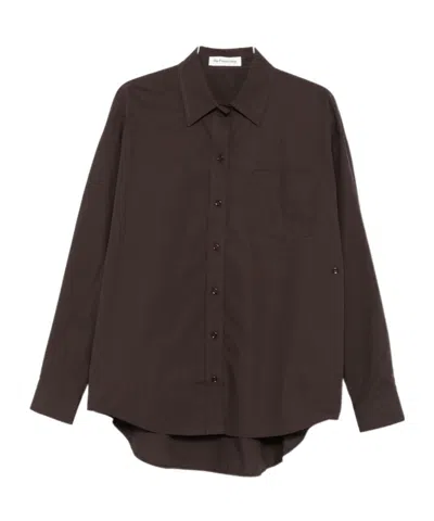 The Frankie Shop Long Sleeve Shirt In Brown