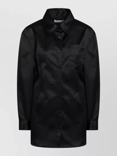 The Frankie Shop Long Sleeve Top Featuring Chest Pocket In Black