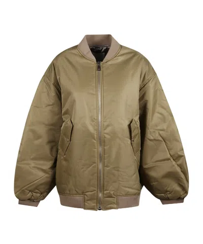 The Frankie Shop Long-sleeved Bomber Jacket In Brown