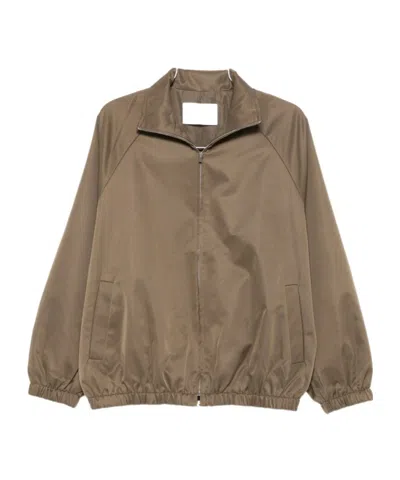 The Frankie Shop Long-sleeved Casual Jacket In Brown