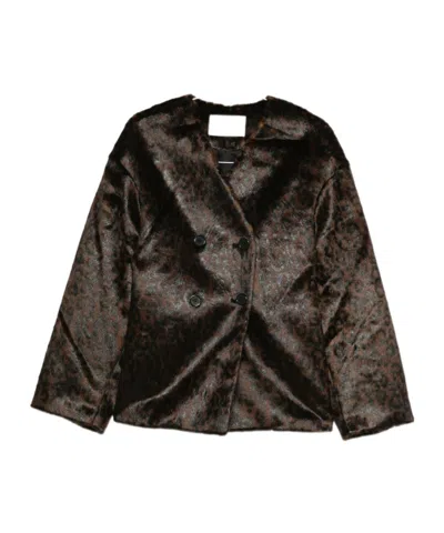 THE FRANKIE SHOP DOUBLE-BREASTED PATTERNED JACKET