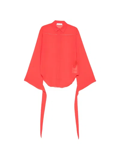The Frankie Shop Long-sleeve Blouse In Red