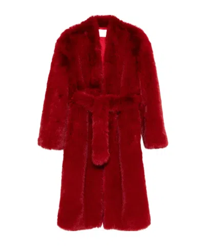 The Frankie Shop Long-sleeved Coat In Red