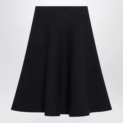 The Frankie Shop Luglio Midi Knit Skirt In Blue Viscose Blend In Black