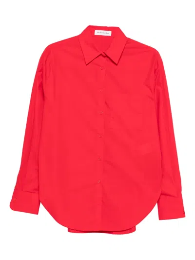 The Frankie Shop Lui Button Pocket Shirt In Red