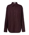 The Frankie Shop Lui Cotton Poplin Shirt In Burgundy