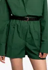 The Frankie Shop Lui High-waist Boxer Shorts In Green