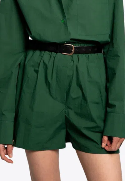 The Frankie Shop Lui High-waist Boxer Shorts In Green