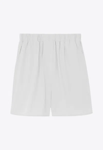 The Frankie Shop Lui High-waist Boxer Shorts In White