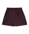 The Frankie Shop Straight Cut Shorts With Elastic Waistband And Back Pocket In Burgundy