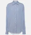 The Frankie Shop Lui Striped Twill Shirt In Blue