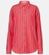 The Frankie Shop Lui Striped Cotton Poplin Shirt In Red