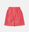 The Frankie Shop Lui Striped Cotton Poplin Shorts