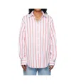 The Frankie Shop Lui Oversized Striped Cotton-poplin Shirt In White