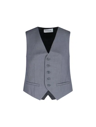 The Frankie Shop Lyocell-rayon Wool Waistcoat In Gray