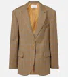 The Frankie Shop Lyra Houndstooth Oversized Blazer In Gold