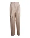 The Frankie Shop Maesa Cargo Pants In Beige Polyester In Brown