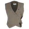 The Frankie Shop Maesa Cross Vest In Olive Polyester