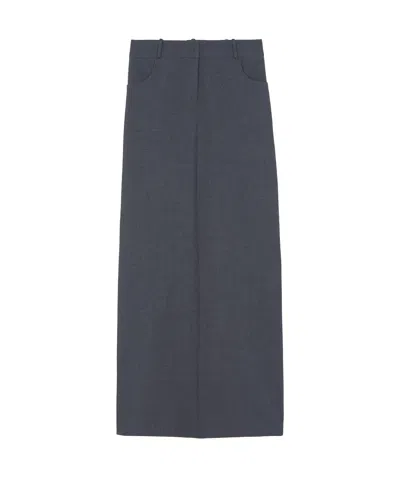 The Frankie Shop Malvo Long Pencil Skirt In Gray