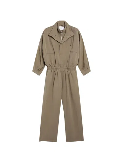 The Frankie Shop Tailored Collared Long Sleeve Suit Set In Brown