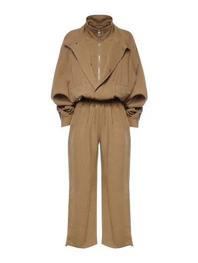 The Frankie Shop Marvin Jumpsuit In Camel