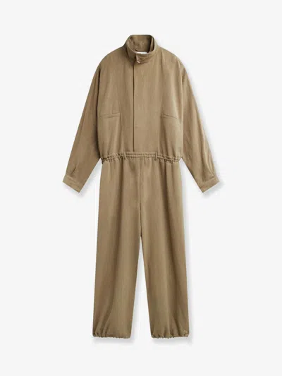 The Frankie Shop Marvin Viscose And Linen Jumpsuit In Neutral