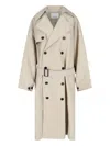The Frankie Shop Mavis Oversized Trench Coat In Beige
