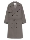 The Frankie Shop Mavis Oversized Trench Coat In Gray