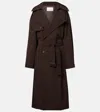The Frankie Shop Mavis Oversized Trench Coat In Brown