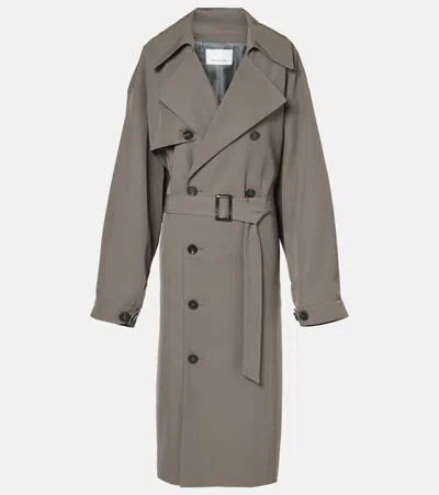 The Frankie Shop Mavis Oversized Trench Coat In Grey