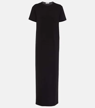 The Frankie Shop Maya Cotton-jersey Midi Dress In Black