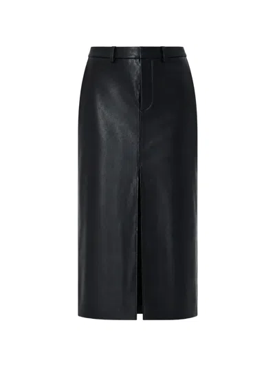 The Frankie Shop Maybelle Faux Leather Midi Pencil Skirt In Black