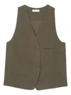 The Frankie Shop Melrose Buttoned Gilet In Green