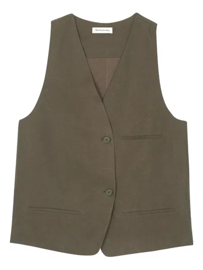 The Frankie Shop Melrose Buttoned Gilet In Green