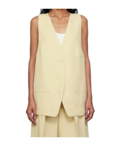 The Frankie Shop Melrose Linen Vest In Yellow